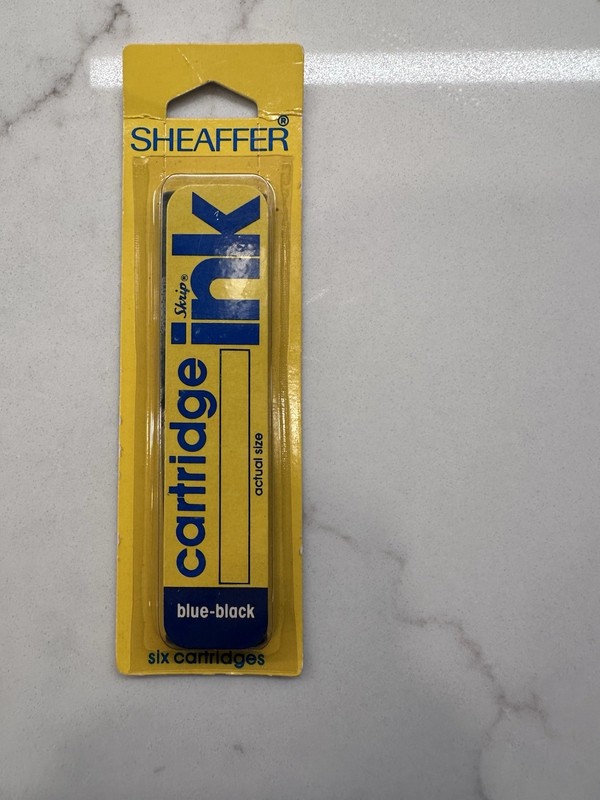Vintage Sealed Sheaffer Skrip Ink Cartridges Blue Black (6) New Old Stock