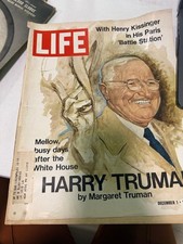 Life Magazine Harry Truman Cream Red Paper Vintage