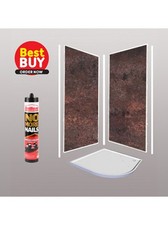 Red Metallic 1m x 2400mm x 10mm Shower Wall Panel Kit, Easy To Install Kits