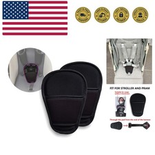 Baby Stroller Seatbelt Crotch Cushion Black 2 Piece, Universal Pram Belt Pads...