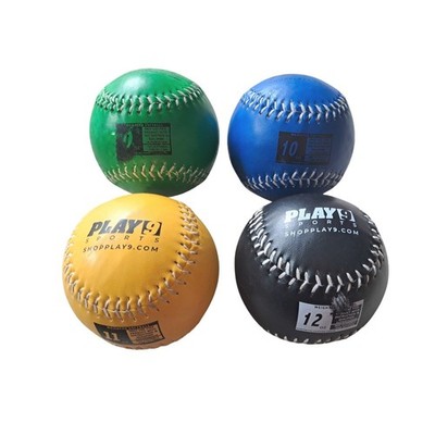 Play9 Sports Weighted Softball Set 9oz 10oz 11oz 12oz Training Balls 4 Pack EUC
