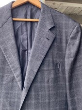 Men's Brioni Gray Plaid Check Cashmere Silk Nomentano Blazer 44L Italy