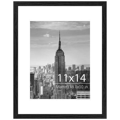 Fixwal 11x14 Picture Frame Display Photo 8x10 With Mat or 11*14, Black