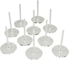 LITKO 32mm Circle Flight Stands with 2-inch pegs, 1.5mm Clear (10)