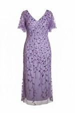 Ever Pretty Lavender Sequin Dress Plus 1X 18 Mother Of Bride Dress Midi Formal