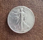 1/2 dollar 1945. Clear features.  Liberty Walking 1945.