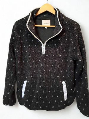 Thread & Supply Navy Blue Fleece With Polka Dots Size Medium