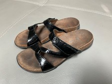 Dr. Andrew Weil Faith Footbed Sandals Women's Size 6 BlackSnake Orthoheel