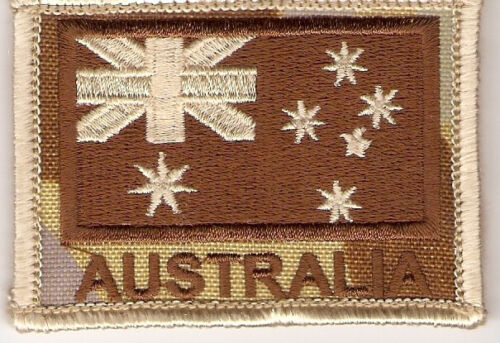 FLAG PATCH AUSTRALIAN DESERT CAMO COLOURED SUBDUED  BROWN ON DPDU CAMO NEW - Picture 1 of 1