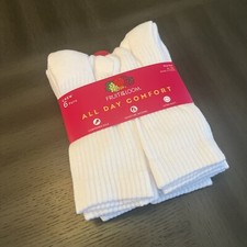 Fruit Of The Loom 6-pairs White Crew Socks Size 4-10 Soft Cushion Moisture Wick