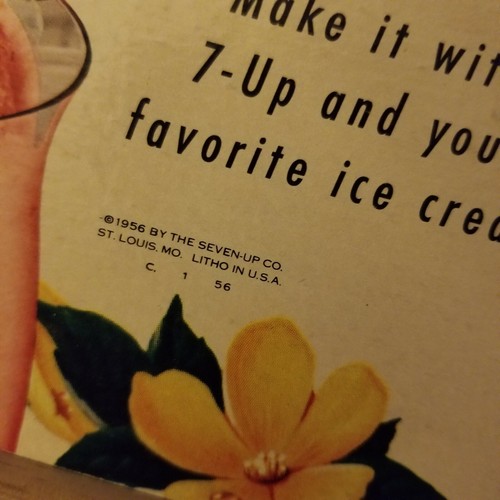 Super Rare 1950s 7up Enjoy a Float hanging sign cardboard Litho - Picture 6 of 9