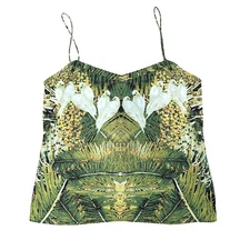 NWT! Ted Baker Cynaria Tropic Paradise Cami Top Green White Doves Tank Top L