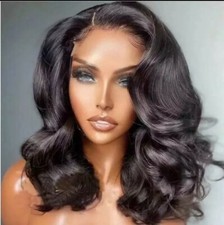 Black Wig Human Hair Wigs Short Bob Wig For Black Women T Part Brazilian Pre