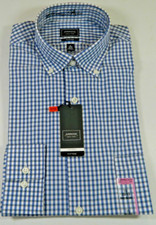 Arrow Fitted No Iron Fitted Dress Shirt Blue/Grey Check Long Slv 15 32/33 NWTS