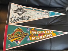 2 Vintage 1997 MLB Florida Marlins Baseball World Series Champions Pennants 