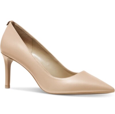 MICHAEL KORS BROWN BEIGE LEATHER PUMPS 1/2 (New