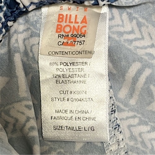 Billabong Swim Blue & White Board Shorts, Size Large, Paisley Star Print, Beach - Picture 6 of 9