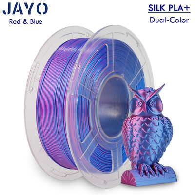 JAYO Dual-Color Red & Blue SILK PLA+ 1.1kg 1.75mm 3D Printer Filament Shiny