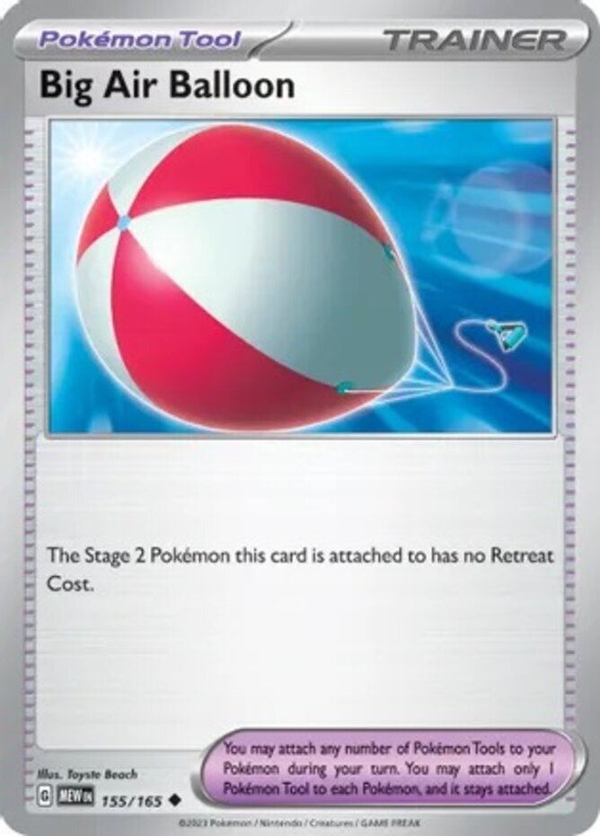 Pokemon Big Air Balloon - 155/165 - Uncommon NM-Mint Scarlet & Violet - 151