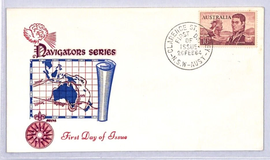 AUSTRALIA 1964 FDC *NAVIGATORS* 10s Flinders ILLUSTRATED First Day Cover YN180 - Image 2 of 4