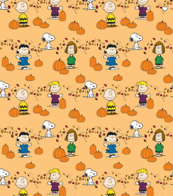 Halloween Snoopy/Peanuts Pumpkin Patch Fabric - 18'' x 44''