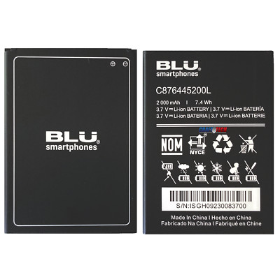 BLU J8L J0170uu Original OEM cell phone  Battery  C876445200L 2000mAh 7.4Wh