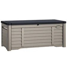 Extra-Large Deck Storage Box w/Seat 120 Gallon Outdoor Organizer Chest Organizer