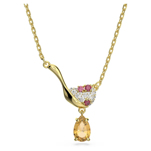 PARIS EROTICA パリエロ カシミヤ ピンクゴールド NIB HTF SWAROVSKI Cariti Red Bean Ice Necklace 5634333 Chinese Red