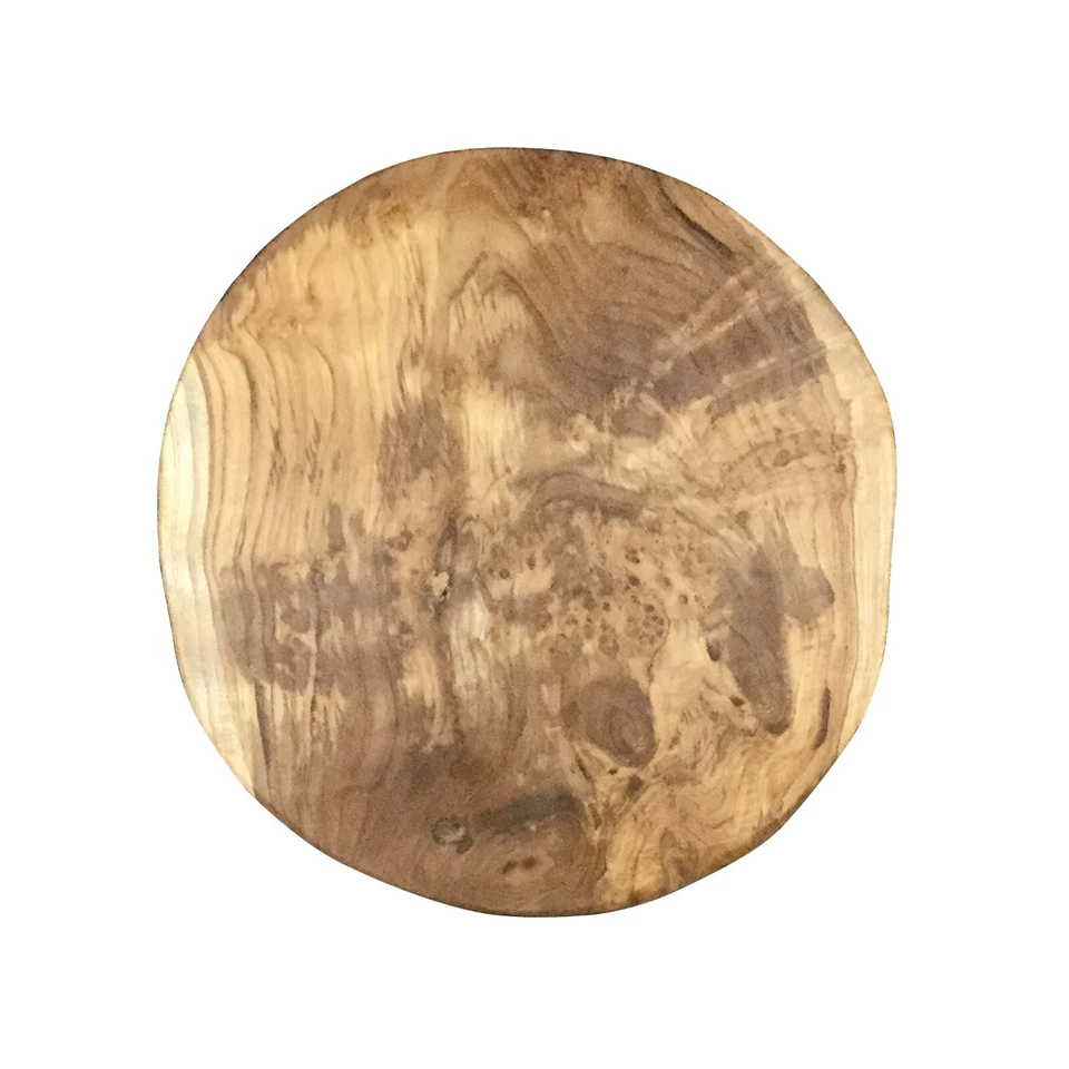 Rustic Natural Round Teak Wood Slab Table Top DIY for Side End Table Home Decor - Image 3 of 4