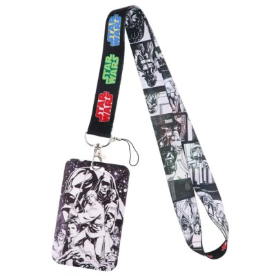 New! Star Wars Movie Series Characters  ID Badge Holder Lanyard + Card Holder