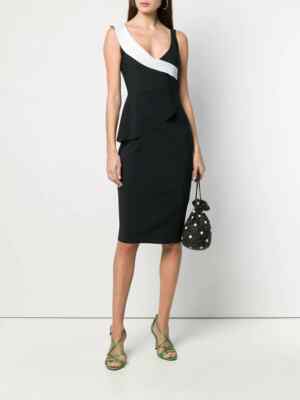 NWT CHIARA BONI LA PETITE ROBE Hunter Dress in Black & White 4 $695  No Offers.