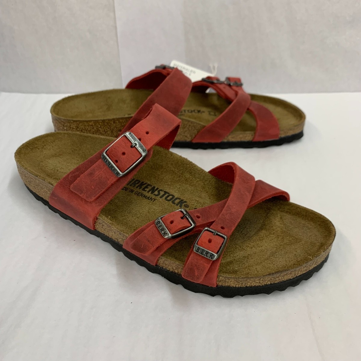 Birkenstock New w/o Box Franca Fire Red Oiled Leather Narrow Width