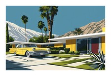 1960s Mid Century Modern Palm Springs Pop Art Print wps9