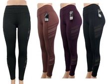 Womens YOGA Gym Black Mesh Lace Pants Leggings 2317
