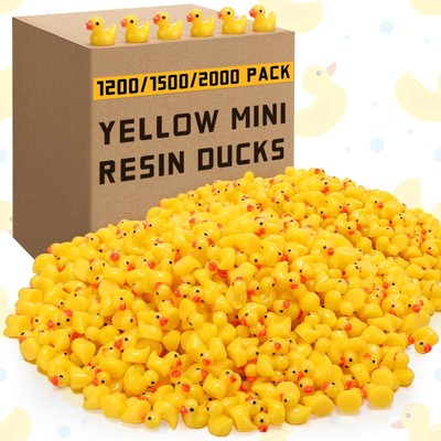 Barydat Mini Resin Ducks Bulk Yellow Tiny Duck Decoration for Hide and Seek P...