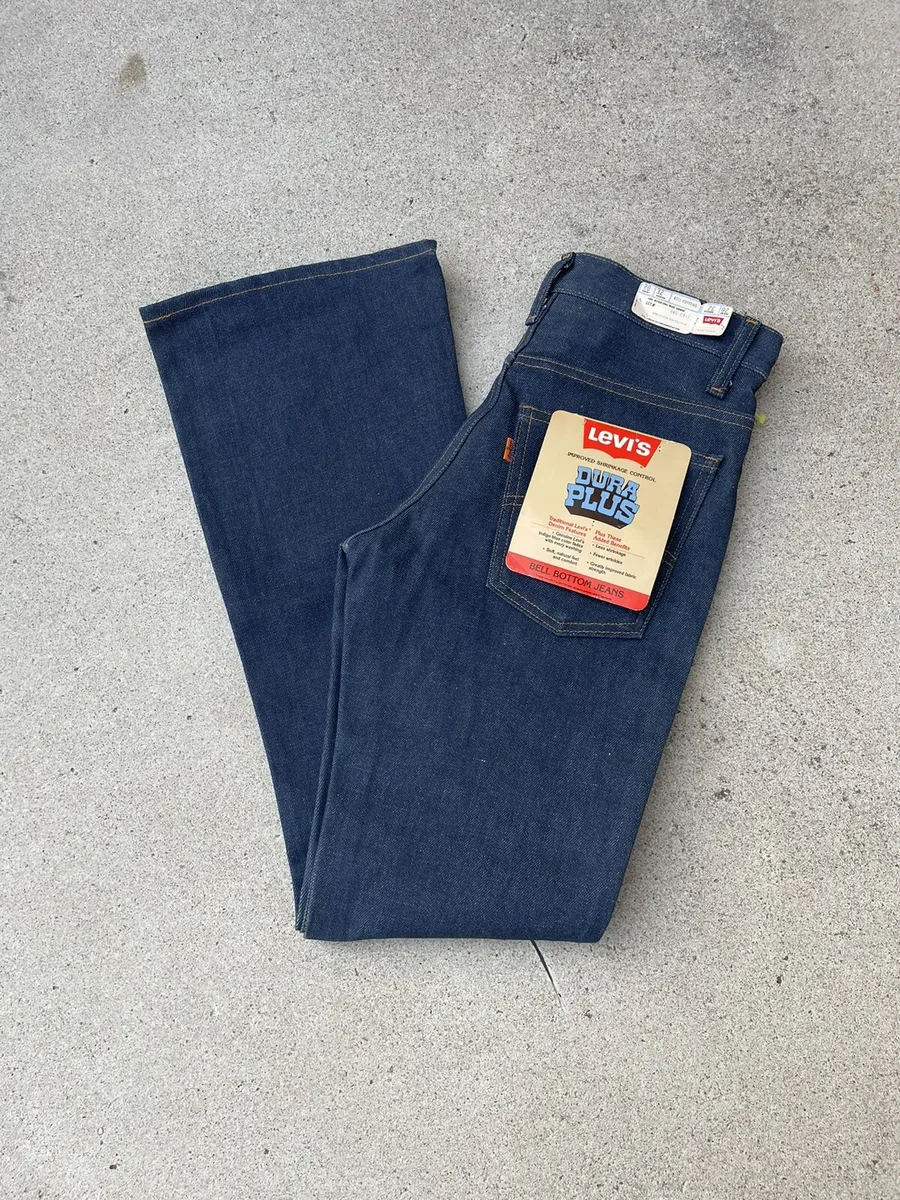 Vintage 70’s NOS Levi’s 646 Orange Tab Bellbottom Dark Denim Jeans Sz 28x32  USA