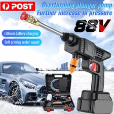 Electric Cordless High Pressure Water Spray Gun Car Washer Cleaner + 2 Battery