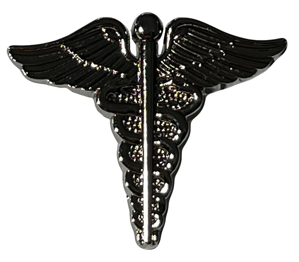 Wholesale Lot of 50 Medical Corp Silver Lg Motorcycle Hat Cap Lapel Pin PO-318