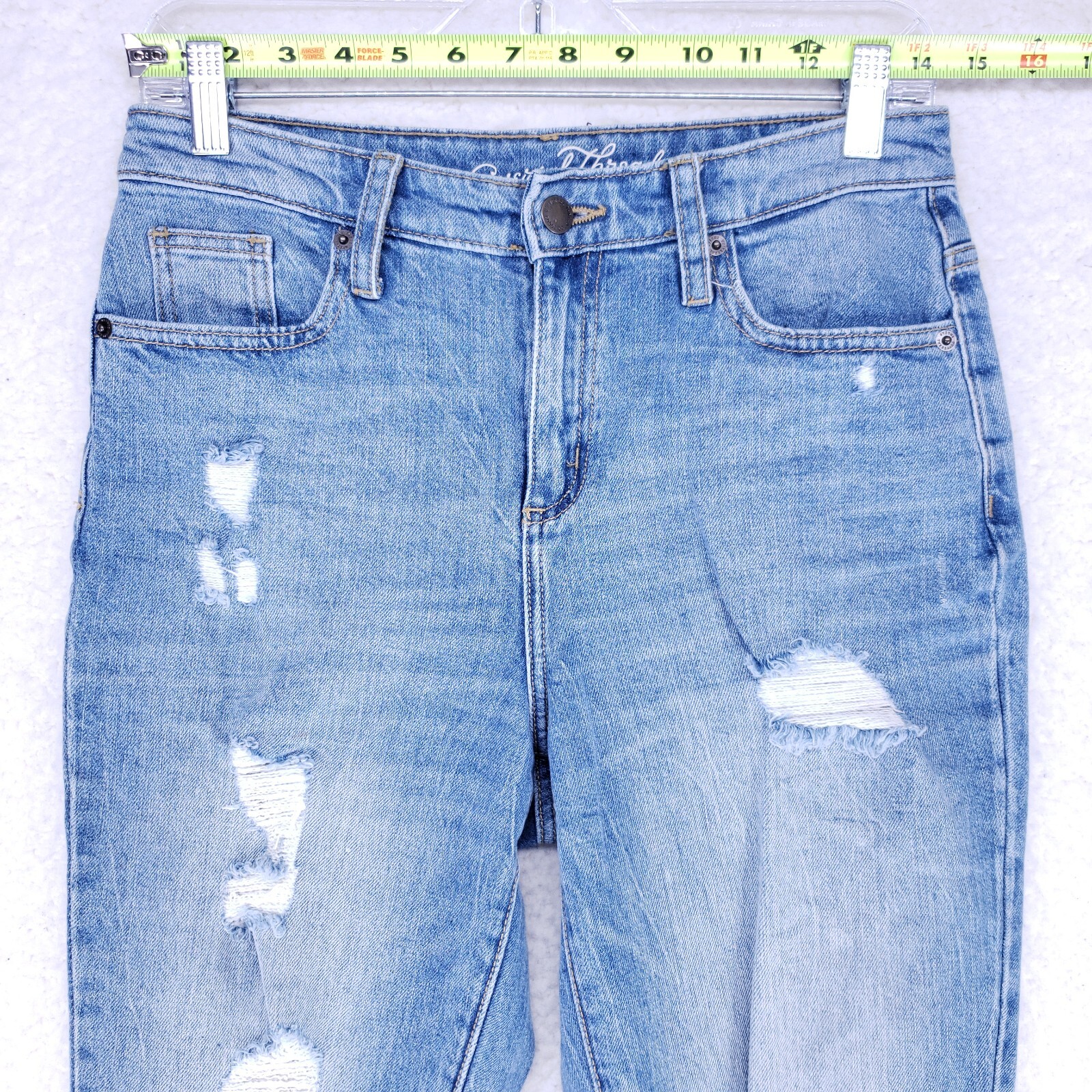 Universal Thread Destroyed Straight Raw Hem Jeans… - image 2