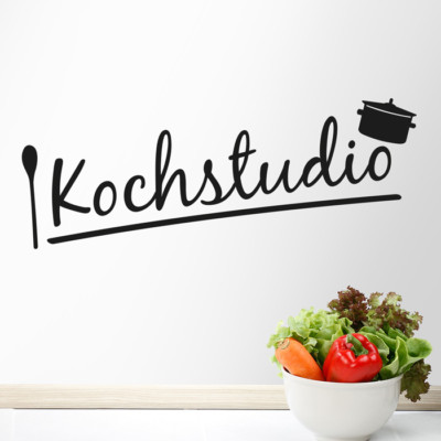  Wandtattoo Spruch ''Kochstudio'', Küche, kochen, Wandsticker, Wandaufkleber