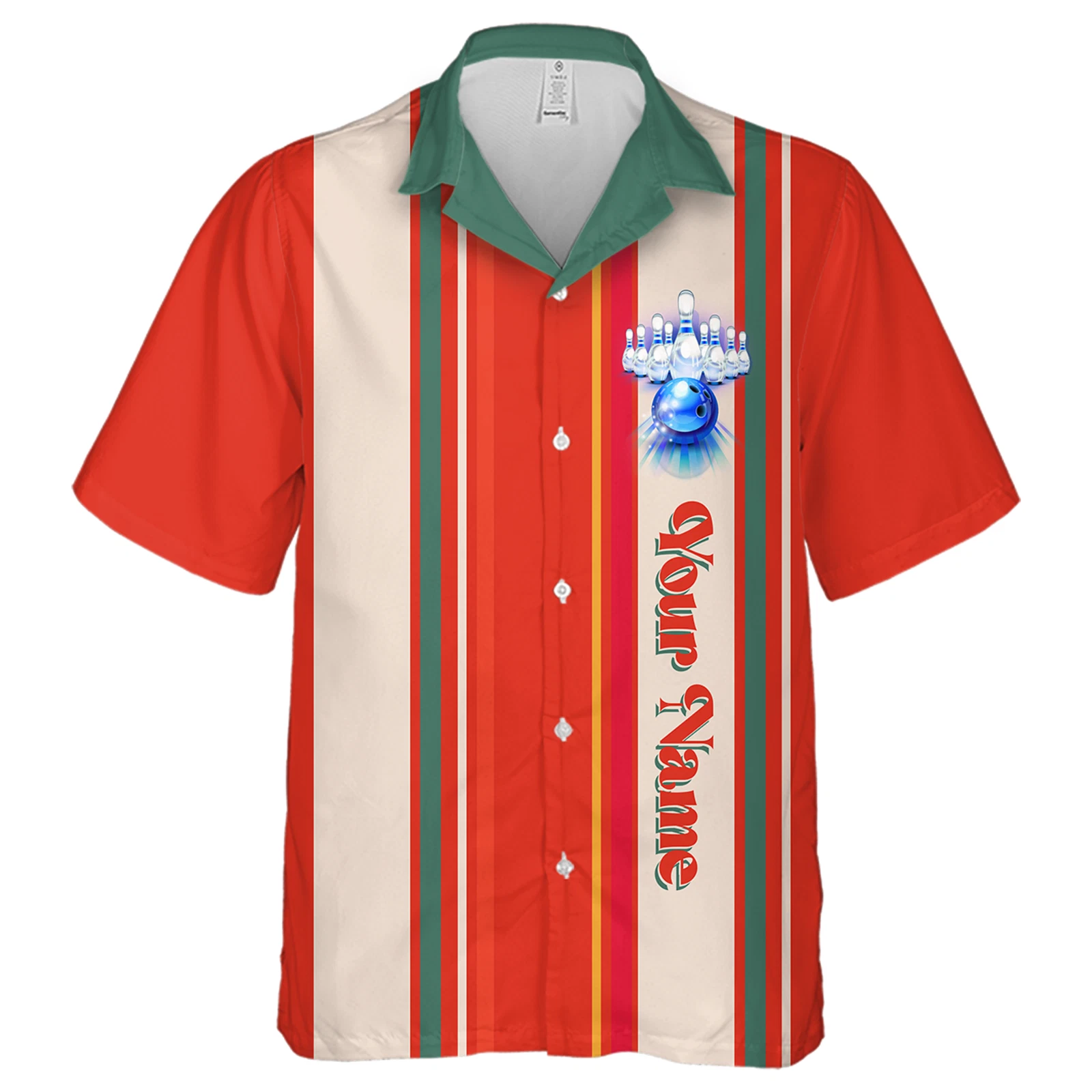 Custom Bowling Shirt For Men, Grizzly Bear Personalize Name Hawaiian Shirt