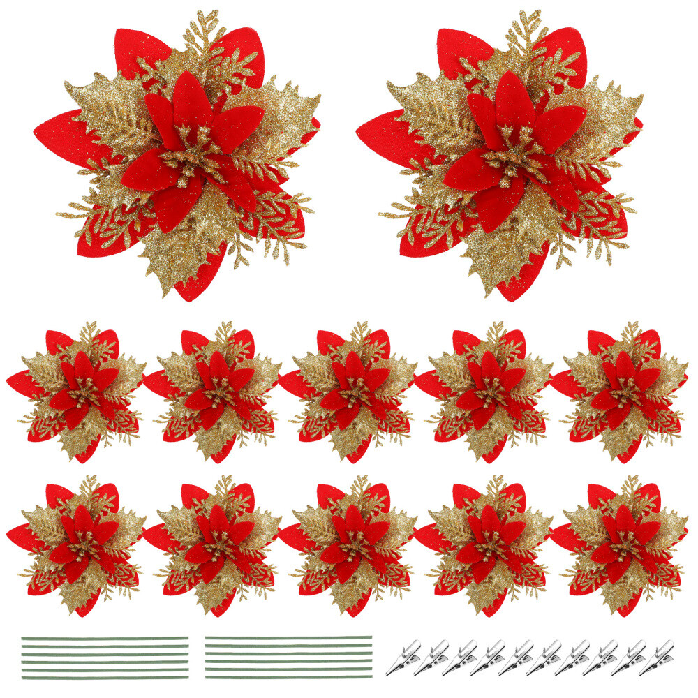 Christmas Decoration Flowers Artificial Poinsettia Tree The Faux White
