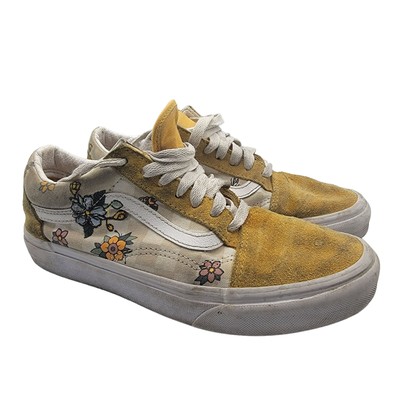 Vans Old Skool Womens Size Yellow Garden Check Skate Sneakers Trainers 