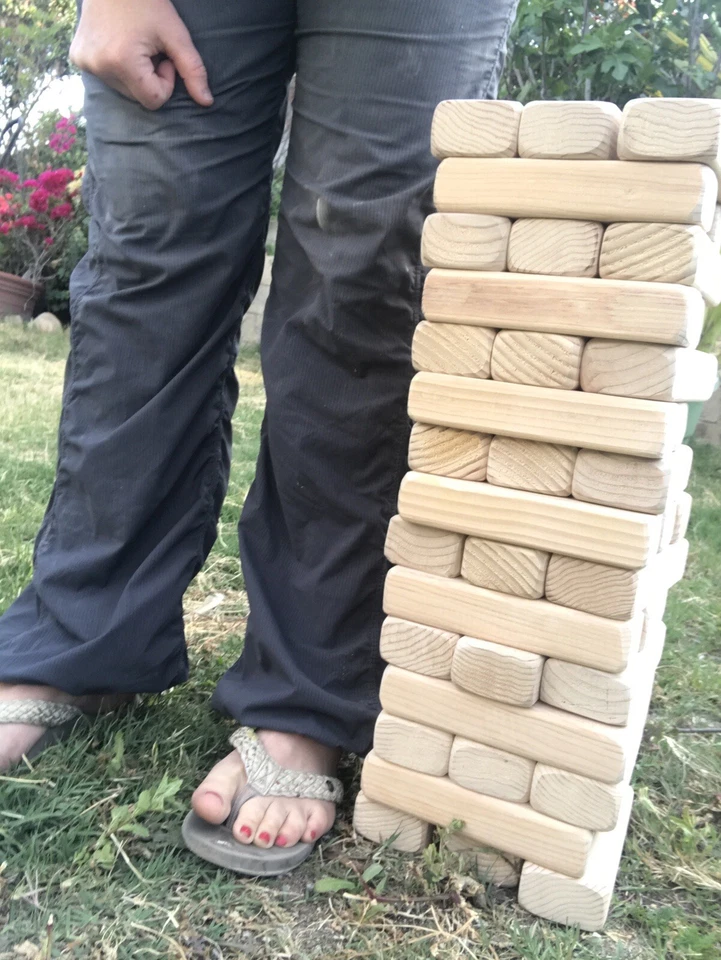 Nuevo Giant Jumbo Tumble Jeng Bloques de Juego Jugar 5 pies Más Grande Luego 98% Vendido Amzn Foto 3 de 4