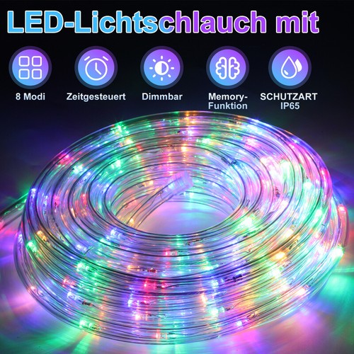 Tubo luminoso LED 10m-50m catena luminosa decorazione festa tubo luminoso esterno/interno - Foto 7 di 13