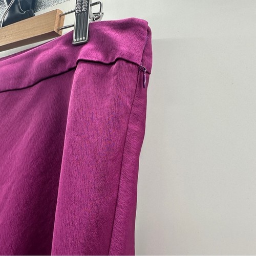 Sezane Sandy Purple Silky Side Zip Midi Skirt Sz 44 FR (12 US) - Picture 6 of 13