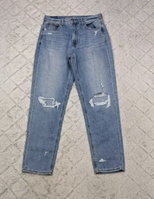 American Eagle Jeans Women's 6 Blue Light Wash Mom High Rise Roomy 28 