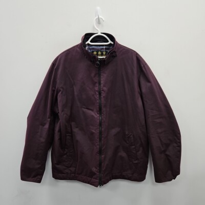 Barbour Barnby Wax Waterproof Purple Plum Country Biker Jacket Coat Size XXL