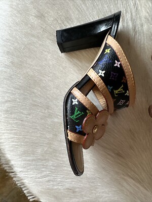 Louis Vuitton Murakami Multicolor Monogram Flower Heels Black