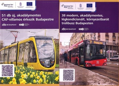 BKK Budapest ~ 2 Prospekte - neue CAF Urbos Straßenbahnen & Solaris Trolleybusse - 2025